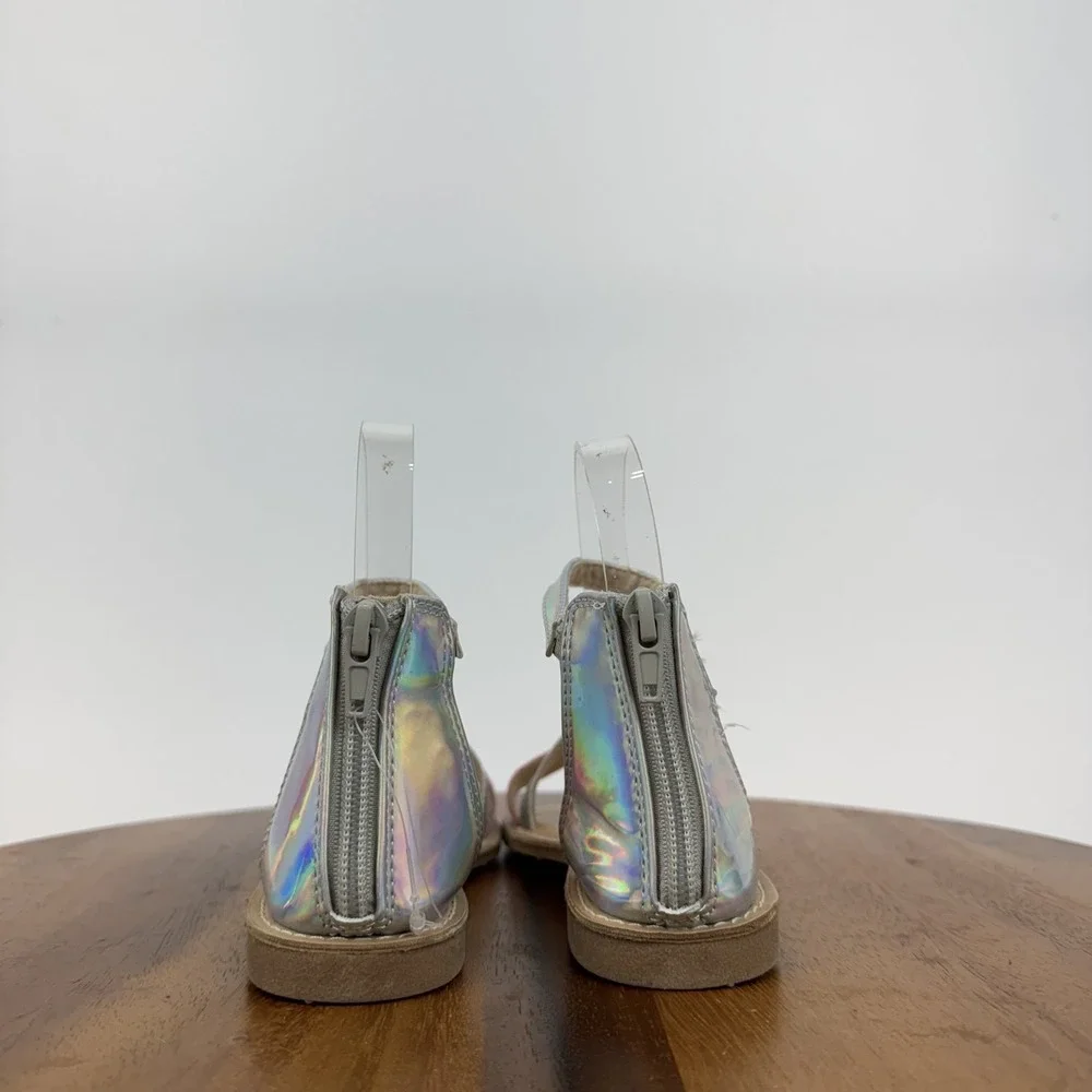 New‎ Big Kids Girls Harper Canyon Matilda Stappy Rainbow Silver Sandals Size 1 Y